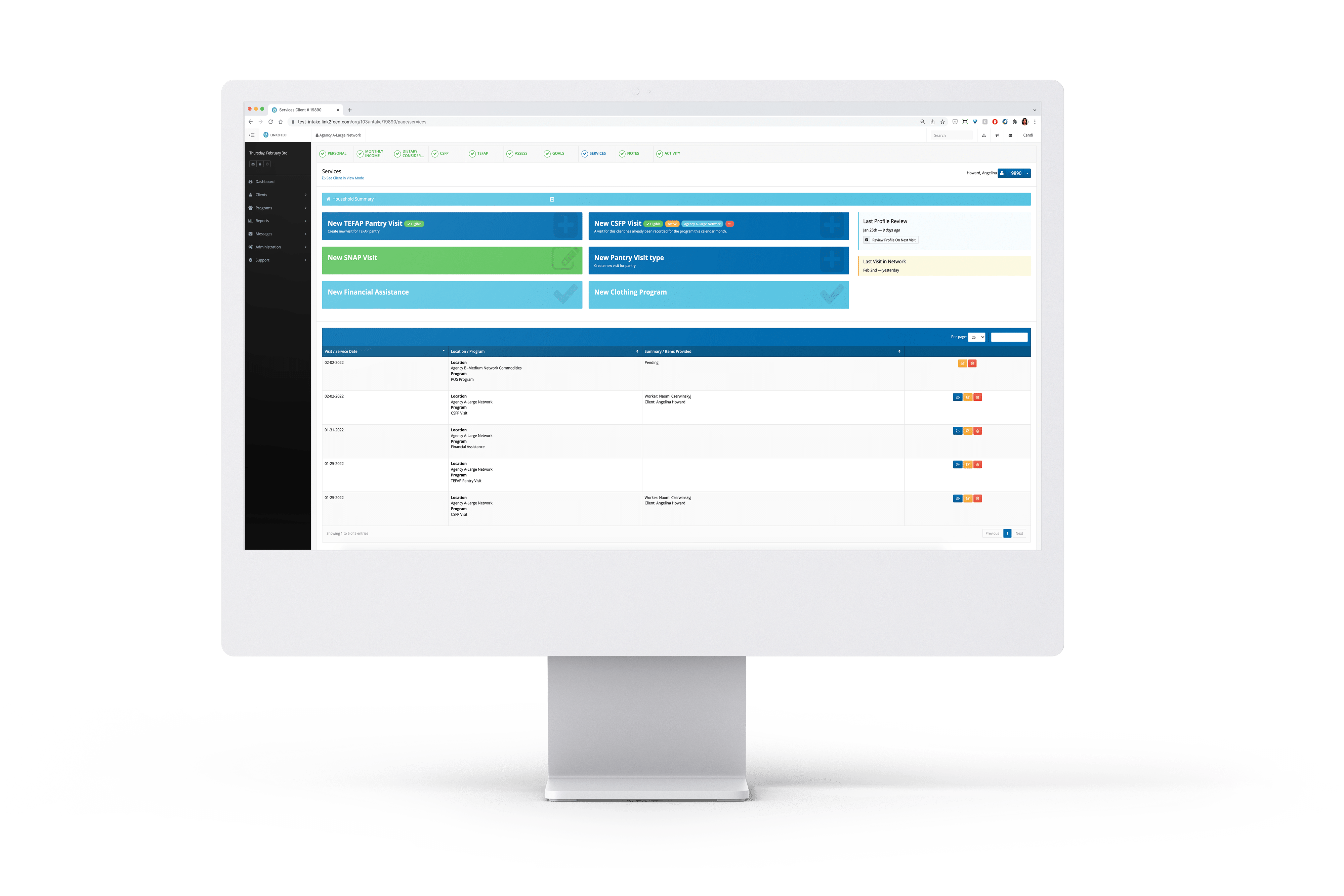 Link2Feed Case Management Software on desktop