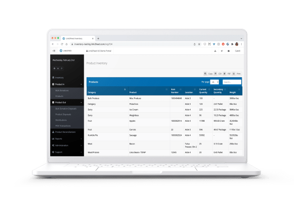Link2Feed Inventory & Point of Sales Software on a laptop